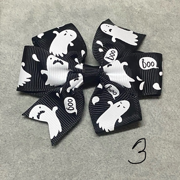 Halloween Spooky Cute Ghosts Spiders Pumpkin Hair Bows - Picture 4 of 13